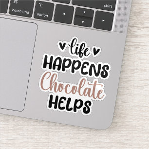 Het leven gebeurt Chocolade helpt familie ontbijt Sticker