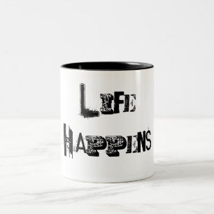 "Het leven gebeurt" Cup Tweekleurige Koffiemok