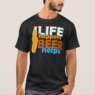 Het leven gebeurt met bier t-shirt