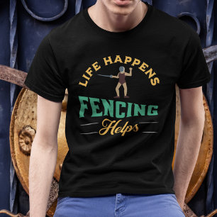 Het leven gebeurt met omheining Helpt T-shirt
