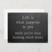 Het leven gebeurt terwijl je plannen maakt briefkaart (Voorkant / Achterkant)