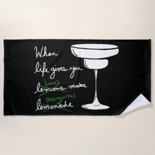 Het leven geeft je leemons om Margaritas Wit beker Strandlaken