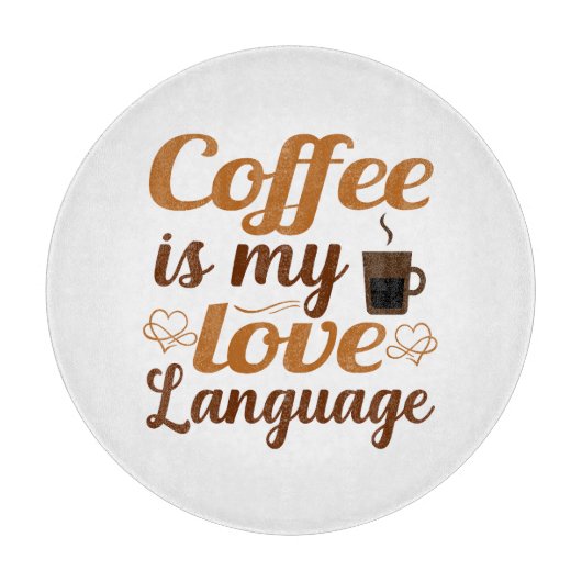 Het leven heeft geen betekenis zonder koffie in mi snijplank (Voorkant)