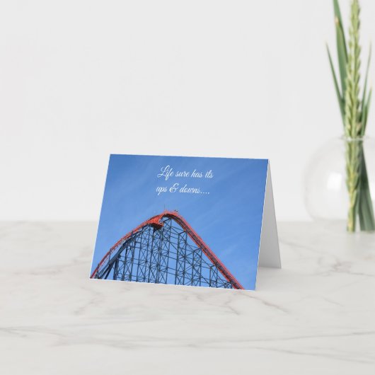 Het leven heeft zijn ups en downs, rollercoaster b kaart (Voorkant)