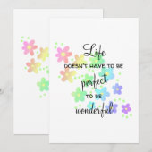 Het leven hoeft geen perfect Wenskaart te zijn (Voorkant / Achterkant)