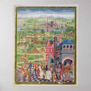 Het leven in de stad en het leven in het land poster