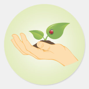 Het leven in onze handen houdt klimaatverandering ronde sticker