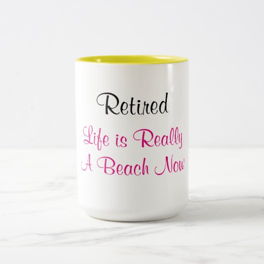 Het leven in ruste is nu echt een strand - tweekleurige koffiemok (Center)