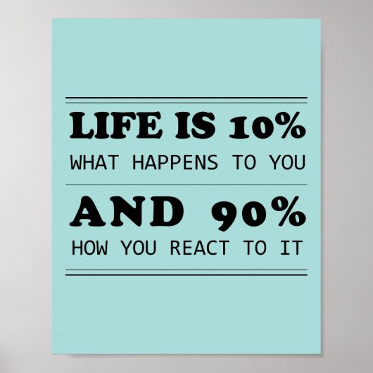 Het leven is 10% wat er met u gebeurt Motivatie Ci Poster (Voorkant)