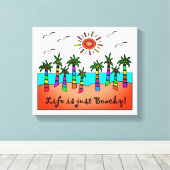 Het leven is alleen maar vleierig canvas afdruk (Insitu (Houten vloer))