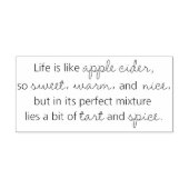 Het leven is als Apple Cider Sentiment Rubber Stam Rubberstempel (Afrduk)