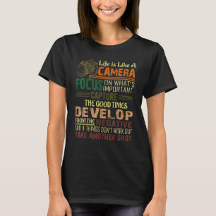 Het leven is als camerafotograaf Cameraman T-shirt
