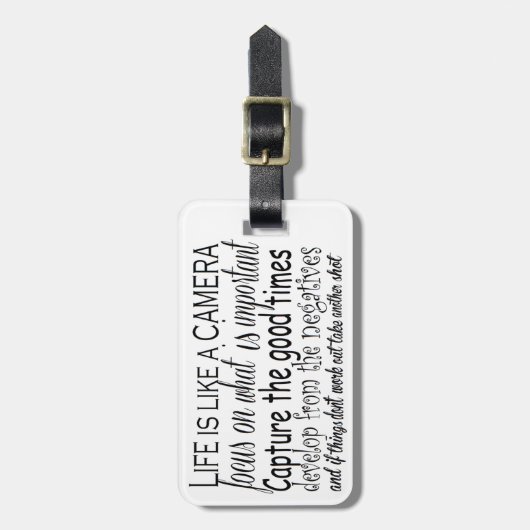Het leven is als een camera bagagelabel (Voorkant verticaal)
