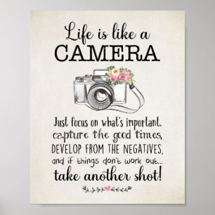 Het leven is als een camera-Inspirerend Poster