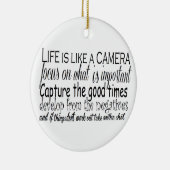Het leven is als een camera keramisch ornament (Rechts)
