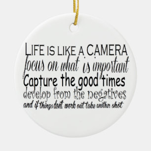Het leven is als een camera keramisch ornament