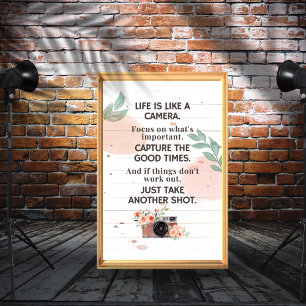 Het leven is als een camera-Motivatie levensstanda Poster