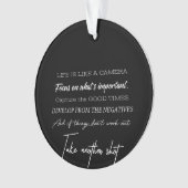 het leven is als een camera ornament (voorkant)