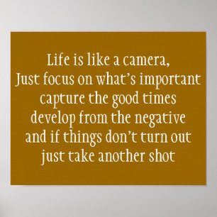 Het leven is als een camera poster