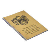 Het leven is als een camera-quote,  notitieboek (Rechterzijde)