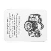 Het leven is als een citaat van een camera magneet (Horizontaal)
