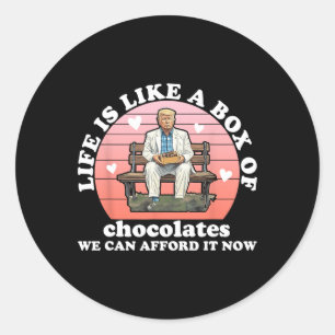 Het leven is als een doos chocolade die we ons kun ronde sticker