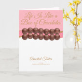 Het leven is als een doos chocolade kaart (Gele Bloem)