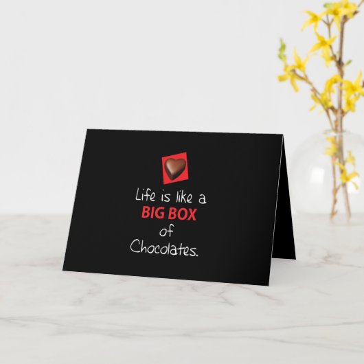 het leven is als een grote doos chocolade kaart (Gele Bloem)