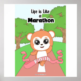 Het leven is als een marathon Muurkunst Poster