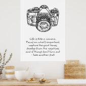 Het leven is als een poster voor een cameraconcati (Keuken)