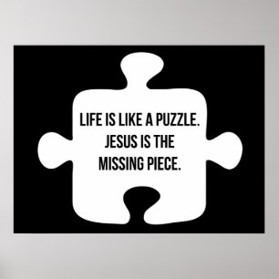 Het leven is als een puzzel poster