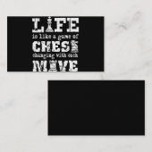 het leven is als een schaakspel dat met elk van de visitekaartje (Voorkant / Achterkant)