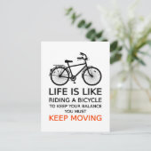 het leven is als fietsen , woordkunst , tekst briefkaart (Staand voorkant)
