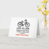 het leven is als fietsen , woordkunst , tekst kaart (Gele Bloem)