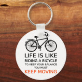 het leven is als fietsen , woordkunst , tekst sleutelhanger (Voorkant)