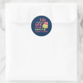 Het leven is als Ice Cream Inspirerend Summer Quot Ronde Sticker (Tas)