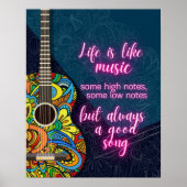 Het leven is als muziek, altijd een goed lied poster (Voorkant)