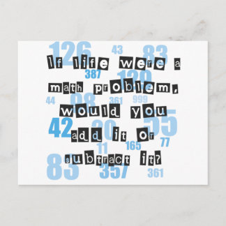 Het leven is als wiskunde briefkaart