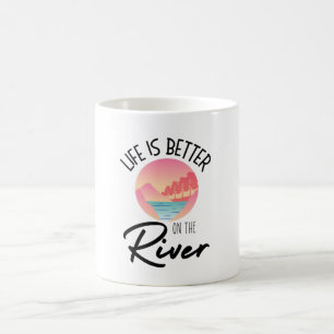 Het leven is beter aan de rivier koffiemok