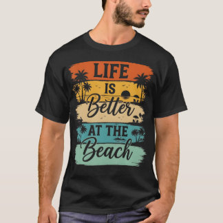 Het Leven Is Beter Aan Het Strand Retro Zomer T-shirt