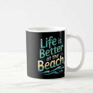 Het Leven Is Beter Aan Het Strand Retro Zomer Vaka Koffiemok