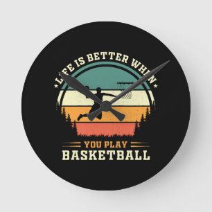 het leven is beter als je basketbal speelt ronde klok