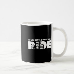 Het leven is beter als je fietser grappig rijden Q Koffiemok