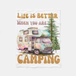 Het leven is beter als je kampt fleece deken