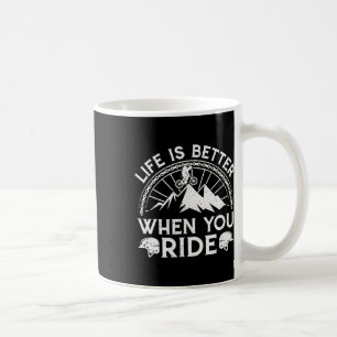 Het leven is beter als je mountainbiken fietst koffiemok