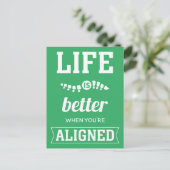 Het leven is beter als je op één lijn bent briefkaart (Staand voorkant)