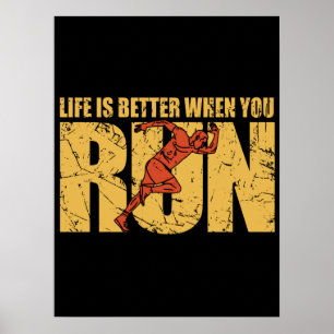 Het leven is beter als je rent poster