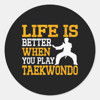 Het Leven Is Beter Als Je Taekwondo Doet Ronde Sticker