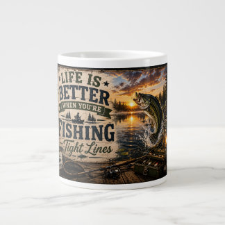 Het Leven Is Beter Als Je Vist – Bass Design Extra Grote Beker