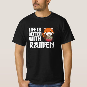 Het leven is beter als Ramen Red Panda Ramen T-shirt